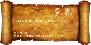 Fazekas Mariann névjegykártya